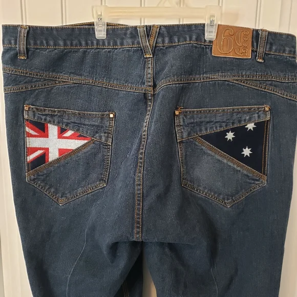 Vintage Coogi Aussie Men's Baggy Embroidered British Flag Y2K Jeans Sz 48 X 32 - Picture 6 of 13